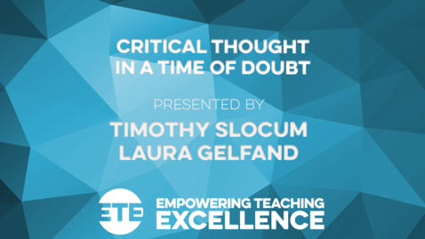 Thumbnail for Critical Thought in a Time of Doubt