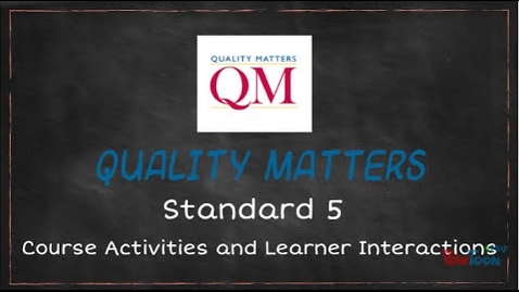 Thumbnail for Quality Matters Standard 5