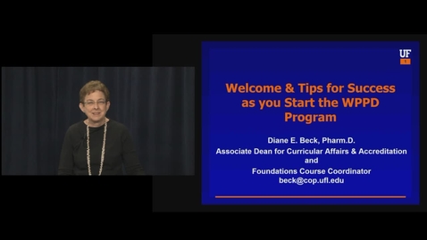 Thumbnail for Welcome and Tips for Success as you Start the WPPD Program