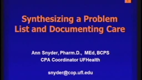 Thumbnail for A5 - Synthesizing a Problem list and Documenting Care