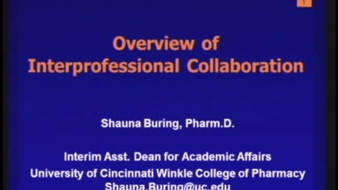 Thumbnail for A9 - Overview of Interprofessional Collaboration
