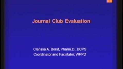 Thumbnail for entry C6 - Journal Club Evaluation