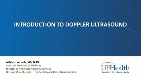 Thumbnail for entry Introduction to Doppler Ultrasound