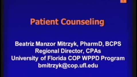 Thumbnail for entry A6 - Patient Counseling