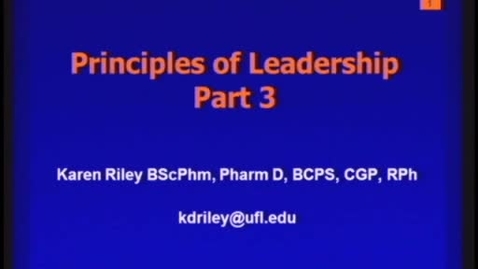 Thumbnail for entry C10 - Principles of Leadership 3