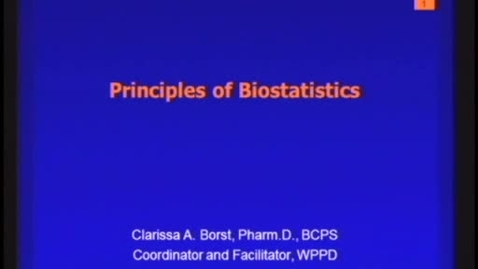 Thumbnail for entry C4 - Principles of Biostatistics