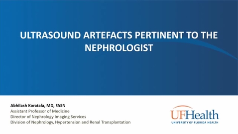 Thumbnail for entry Ultrasound Artefacts Pertinent to the Nephrologist