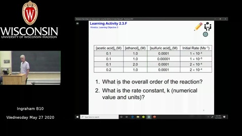 Thumbnail for CHEM 104 Module 2 Part 6 Method of Initial Rates B - Quiz part b