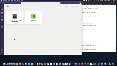 Thumbnail for Demo of using MS Teams to create a screen cast