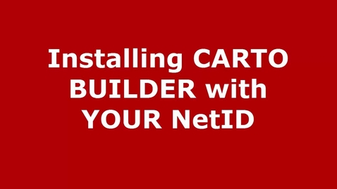 Thumbnail for entry How to Set Up CARTO Builder with a UW-Madison Account