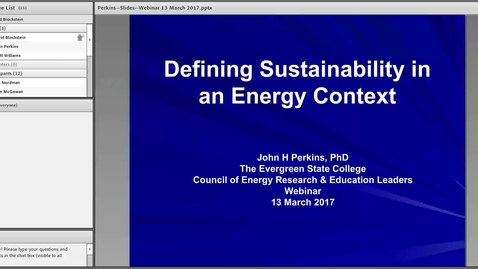 Thumbnail for entry Defining Sustainability in an Energy Context