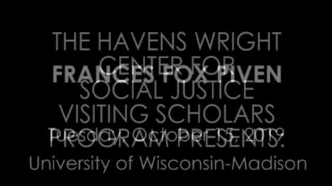 Thumbnail for entry Frances Fox Piven: Social Movements &amp; American Political Development