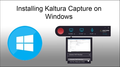 Thumbnail for entry Installing Kaltura Capture on Windows (March 2019)