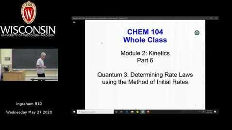 Thumbnail for CHEM 104 Module 2 Part 6 Method of Initial Rates B - Quiz part a