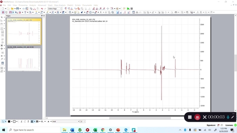 Thumbnail for Workup of 1D NMR data in MNOVA