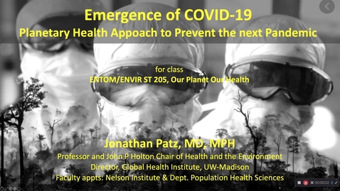 Thumbnail for entry Video W/ questions: COVID-19's  relevance for Our Planet Our Health class