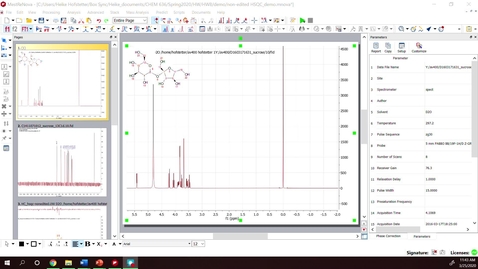 Thumbnail for HW 8 - workup  HSQC in MNova and assignments