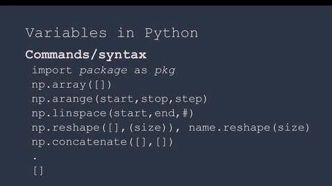 Thumbnail for Python variables