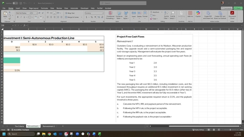 Thumbnail for EMBA Practice 2.2 | Reinvestment Evaluation -- Revinvestment 1