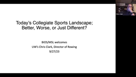 Thumbnail for Leading with the Pack Speaker Series - Chris Clark, Director of Rowing UW Madison