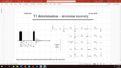 Thumbnail for HW11 - Determination of T1 using inversion recovery and workup of data in MNova