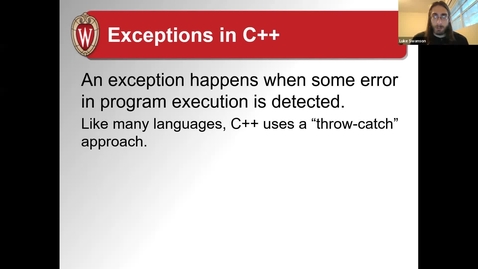 Thumbnail for CS368 Lecture 12: Exceptions &amp; Smart Pointers