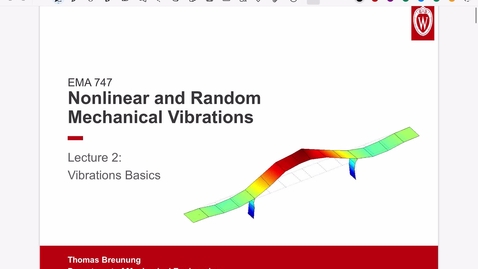 Thumbnail for Nonlinear and Random Vibrations Lecture 02: Basics