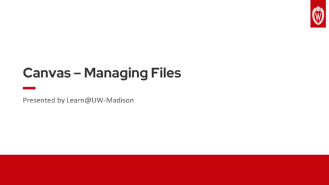 Thumbnail for Canvas - Managing Files