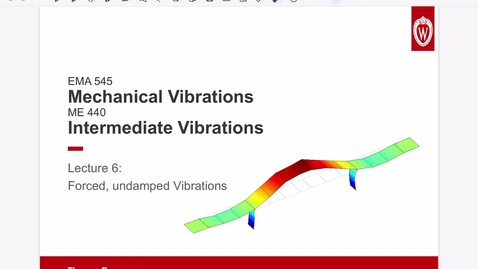 Thumbnail for Vibrations Lecture 06:  Harmonically forced undamped Vibrations