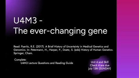 Thumbnail for U4M3 - The ever-changing gene