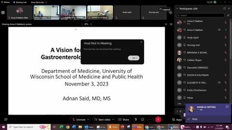 Thumbnail for Dr. Adnan Said - GI-Hepatology Division Head – Vision Presentation - November 3rd 2023