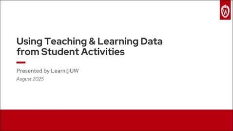 Thumbnail for Using Teaching &amp; Learning Data from Student Activities