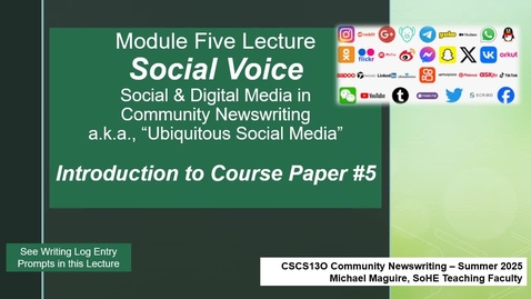 Thumbnail for Module Five Lecture - Social Voice.Su'25