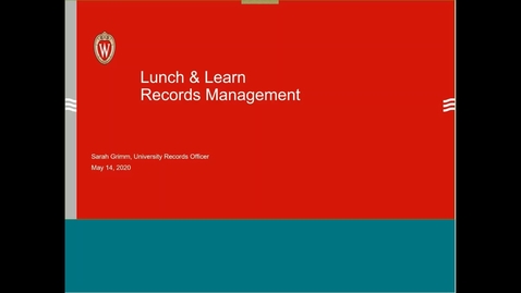 Thumbnail for entry Graduate School Record Keeping Lunch and Learn May 14, 2020