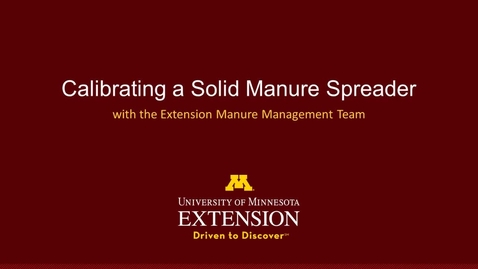 Thumbnail for Tarp and Weight Method: Calibrating a Solid Manure Spreader
