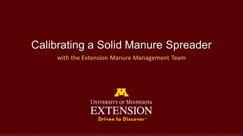 Thumbnail for entry Tarp and Weight Method: Calibrating a Solid Manure Spreader