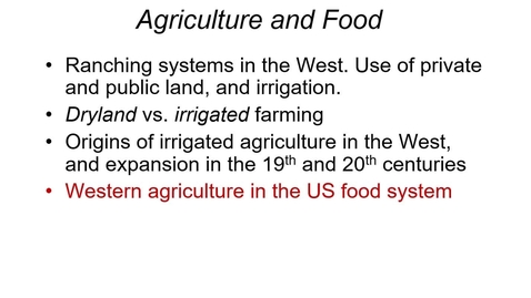 Thumbnail for Western irrigated agriculture in the US food system, Part 1