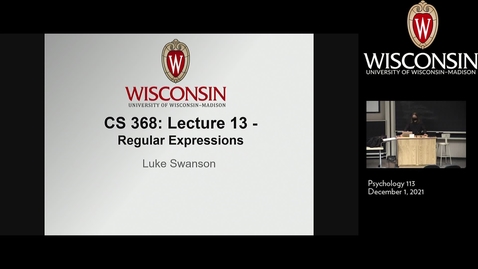 Thumbnail for entry CS368 Lecture 13: Regular Expressions