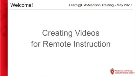 Thumbnail for entry Creating videos for remote instruction May 19 2020