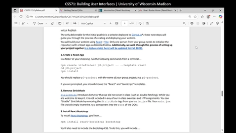 Thumbnail for CS571: Web Project - Setup