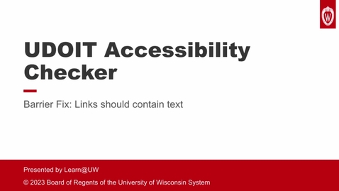 Thumbnail for UDOIT Barrier Fix: Links Should Contain Text