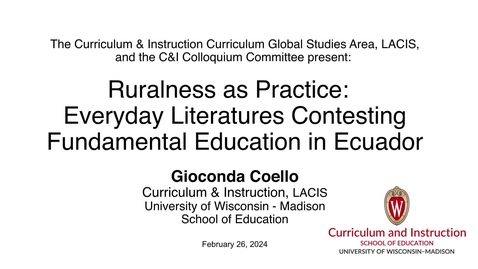 Thumbnail for C&amp;I Colloquium 2024 - Gioconda Coello 02.26.24