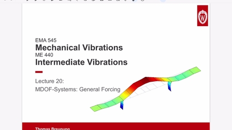 Thumbnail for Vibrations Lecture 20: MDOF Forcing