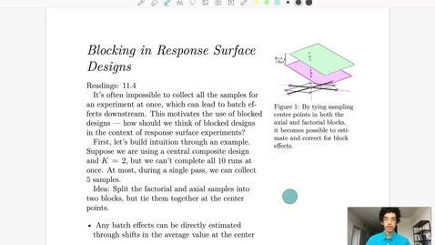 Thumbnail for Week 13 [1] Blocking in Response Surfaces