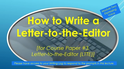 Thumbnail for Su25-Module Two - How to Write.LTTE