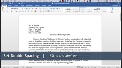 7 Double Space Paragraphs Formatting A Research Paper Mac Uw Madison Kaltura Mediaspace