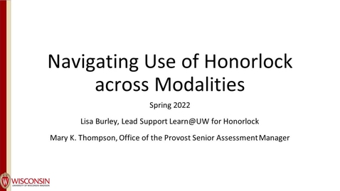 Thumbnail for entry Navigating Use of Honorlock Across Modalities