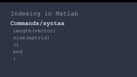 Thumbnail for Matlab indexing