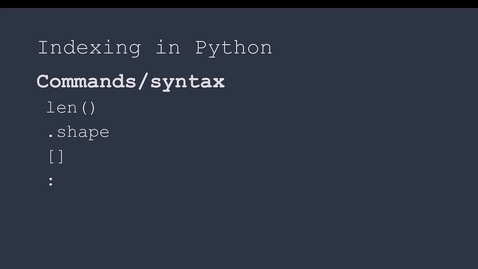 Thumbnail for Python indexing