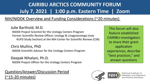 Thumbnail for CAIRIBU ARCTICS Community Virtual Forum - The Grant Application Process - Part 2